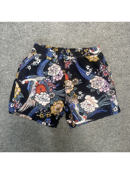 Urban Outfitters Other - Urban Outfitters Mens Floral Nylon Swim Shorts L Black Multicolor